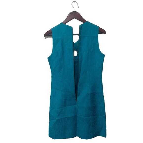 Laundry by Shelli Segal Embellished Collar Teal Sleeveless Mini Dress Size 4 - Picture 9 of 14